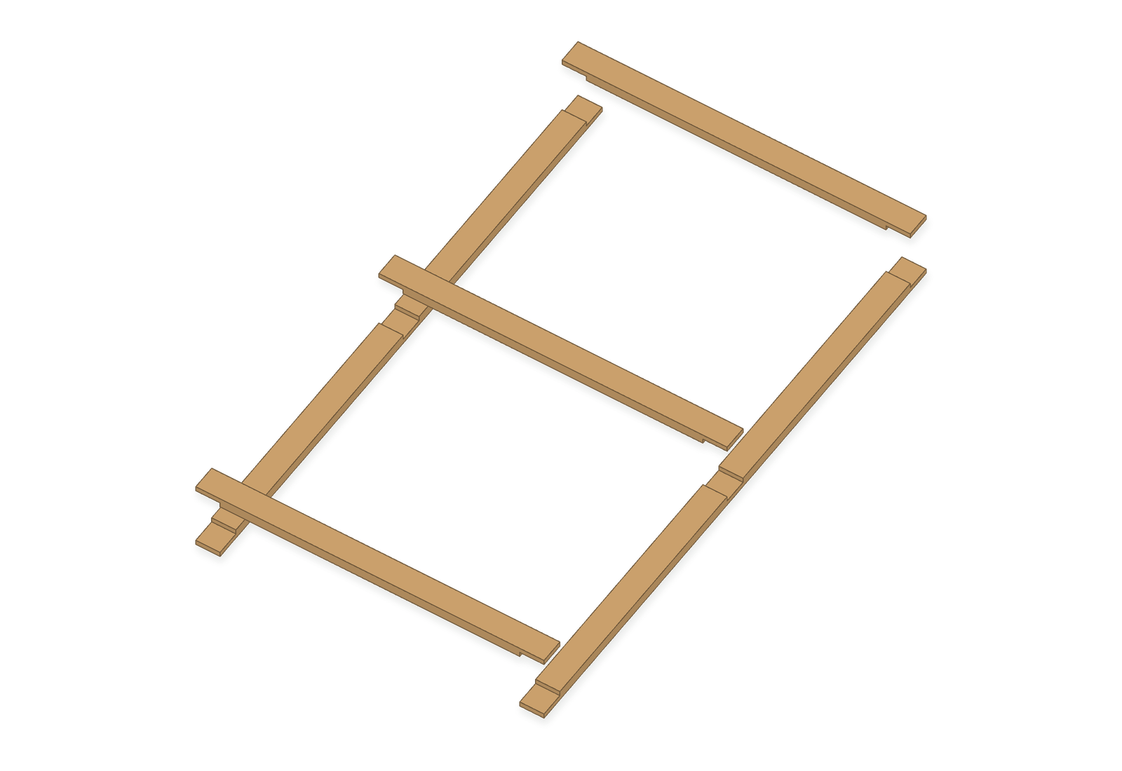 Assembly step 2: repair and square the frame.