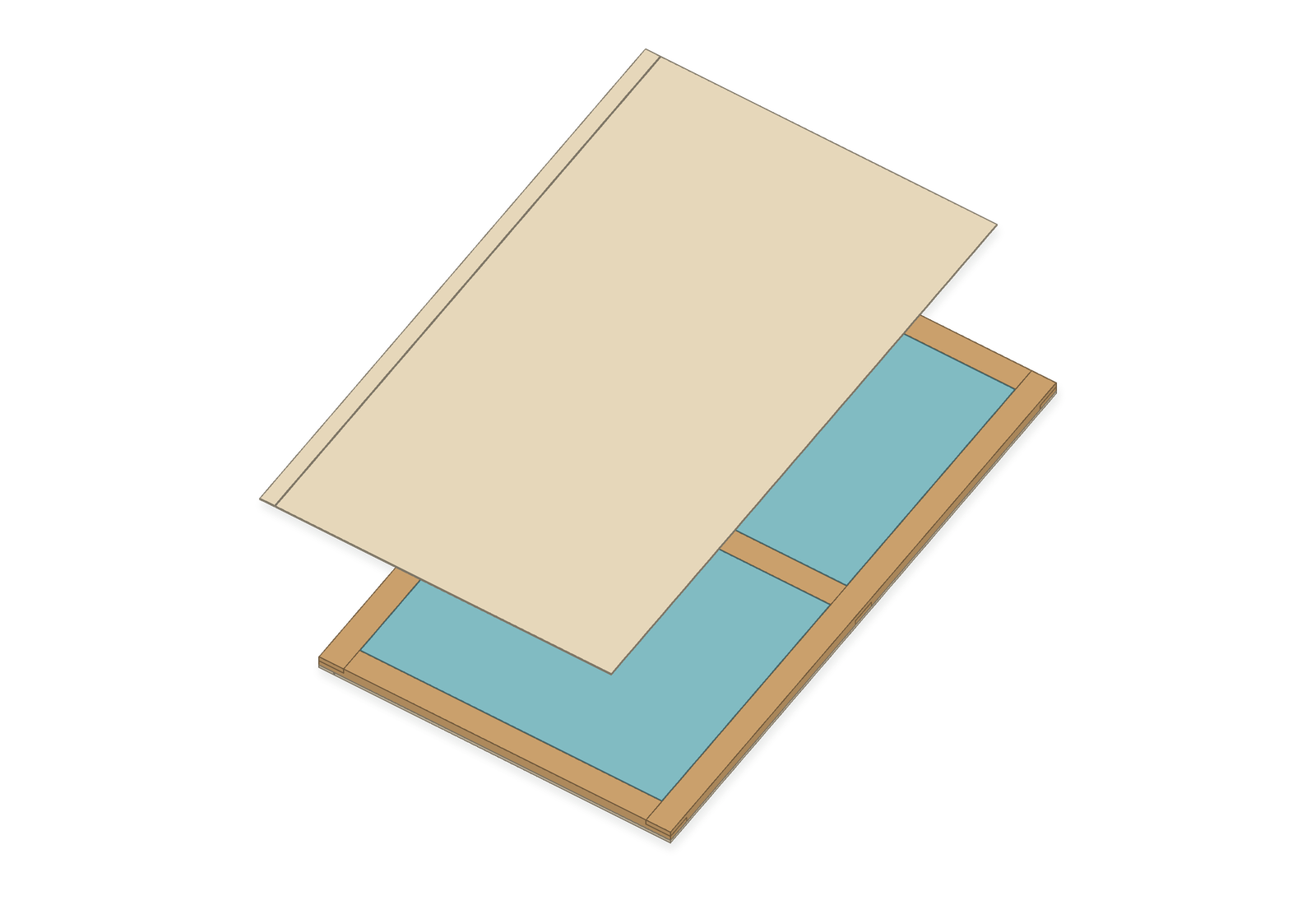 Assembly step 6: close the inside face.